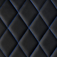 Экокожа стёганая «intipi» Rombus (чёрный/синий, ширина 1.35 м, толщина 5.85 мм)