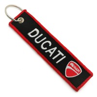Брелок тканевый с вышивкой «Ducati» (чёрный)