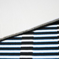 Жаккард оригинальный «Тельняшка» на поролоне (чёрно-белый, ширина 1,24 м., толщина 5 мм.) огневое триплирование