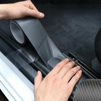 Пленка 3D виниловая 5 см*5 м, защитная лента для автомобиля (чёрная, под карбон)