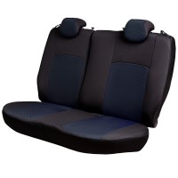Авточехлы «Lord Auto Дублин Жаккард» Chevrolet Niva с 2016 г.в., раздельная задняя спинка и сидение (чёрный/ёж синий)