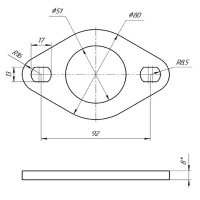 Фланцы двухболтовые с прокладкой и болтами Ø50 (комплект)