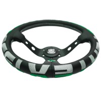 Руль кожаный «VERTEXX 1996 STYLE GREEN» (Ø330, с выносом)