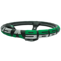 Руль кожаный «VERTEXX 1996 STYLE GREEN» (Ø330, с выносом)