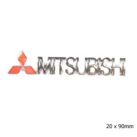 Mitsubishi (с лого) хром с красным 20x90mm (eb-010)