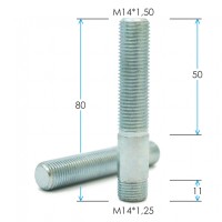 Шпилька резьбовая переходная M14*1.25 - М14*1.5*80 мм