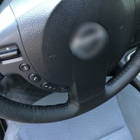 Оплетка на руль из натуральной кожи Mitsubishi Delica V 2011-2016 г.в. (для руля без штатной кожи, черная)