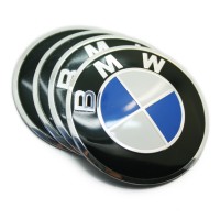 Наклейки на ступичные колпачки «BMW» Ø56 (чёрные)