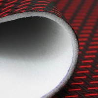 Жаккард «Штрих-1» на поролоне (черно-красный, ширина 1,5 м., толщина 4 мм.) клеевое триплирование