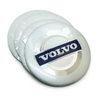 Наклейки на ступичные колпачки «Volvo» Ø56 (серебристые)