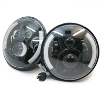 Фары светодиодные головного света LADA Нива, УАЗ, универсальные 7" (35.5 W, 4 LED CREE, 10-30 V, IP 67)