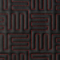 Экокожа стёганая «intipi» Maze (чёрный/красный, ширина 1.35 м, толщина 5.85 мм)