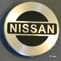 Колпачек колеса "Nissan" (58мм) alu черная Nc-001