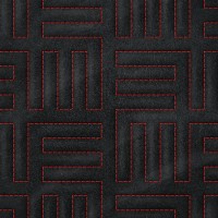 Замша искусственная стёганая «intipi» Maze (чёрный/красный, ширина 1.35 м, толщина 5.9 мм)