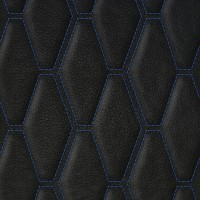 Винилискожа стёганая «intipi» Loza (чёрный/синий, ширина 1.35 м, толщина 5.6 мм)
