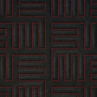 Винилискожа стёганая «intipi» Maze (чёрный/красный, ширина 1.35 м, толщина 5.6 мм)