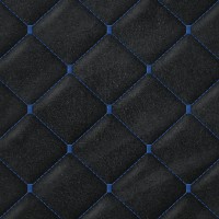 Замша искусственная стёганая «intipi» Rabitz (чёрный/синий, ширина 1.35 м, толщина 5.9 мм)