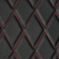 Экокожа стёганая «intipi» Romboid (чёрный/красный, ширина 1.35 м, толщина 5.85 мм)