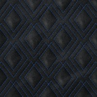 Замша искусственная стёганая «intipi» Tworomb (чёрный/синий, ширина 1.35 м, толщина 5.9 мм)