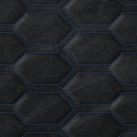 Замша искусственная стёганая «intipi» Viper (чёрный/синий, ширина 1.35 м, толщина 5.9 мм)