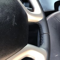 Оплетка на руль из натуральной кожи Hyundai ix35 I 2010-2015 г.в. (для замены штатной кожи на руле без подогрева, черная)