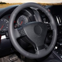 Оплетка на руль из «Premium» экокожи Volkswagen Caddy 2006-2010 г.в. (для руля со штатной кожей, черная)