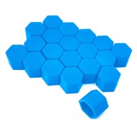 Колпачки для гаек и болтов силиконовые H=21 (голубые, 20 шт)
