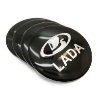 Наклейки на ступичные колпачки «LADA» Ø56 (черные)