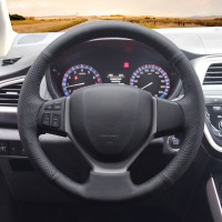 Оплетка на руль из «Premium» экокожи Suzuki Swift 2011-2017 г.в. (черная)
