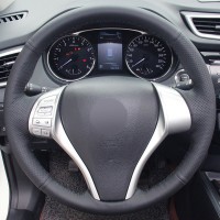 Оплетка на руль из «Premium» экокожи Nissan Altima 2013-2018 г.в. (черная)