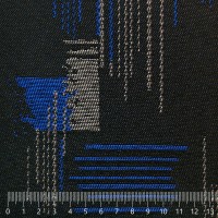 Жаккард «Абстракция» на поролоне (чёрно-синий, ширина 1,45 м., толщина 3 мм.) огневое триплирование