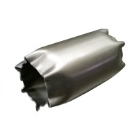Пламегаситель коллекторный «belais» круглый с конусом Ø140 мм, длина 100 мм, труба Ø63 мм (нержавеющая сталь)