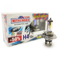 Лампы галогенные «Mitsumoro» H4 +50 Gold Effect (12V-60/55W, P43t-38)