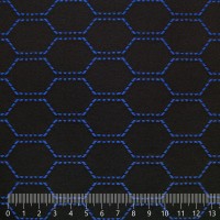 Жаккард «Строчка» на поролоне (чёрно-синий, ширина 1,45 м., толщина 3 мм.) огневое триплирование