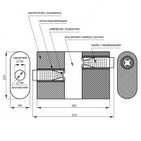 Глушитель «Belais» Z - строение с камерой, вход Ø60 мм - выход Ø60 мм, овал 105*230 мм, длина 510 мм (нержавеющая сталь)