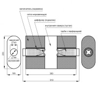Глушитель «Belais» с камерой, вход Ø60 мм - выход Ø60 мм, овал 105*230 мм, длина 510 мм (нержавеющая сталь)