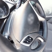 Оплетка на руль из натуральной кожи Hyundai Elantra V (MD) 2010-2016 г.в. (для замены штатной кожи на руле с подогревом, черная)