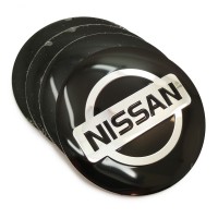 Наклейки на ступичные колпачки «Nissan» Ø60 (чёрные)