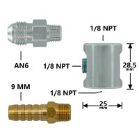 Тройник 1/8 NPT (заглушка, адаптер 1/8, адаптер 1/8-AN6)