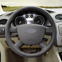 Оплетка на руль из «Premium» экокожи Ford Focus 2004-2011 г.в. (для руля без штатной кожи, черная)