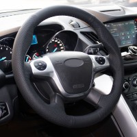 Оплетка на руль из «Premium» экокожи Ford Focus 2011-2014 г.в. (для руля со штатной кожей, черная)
