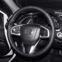 Оплетка на руль из «Premium» экокожи Honda CR-V 2017-2019 г.в. (черная)