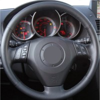 Оплетка на руль из «Premium» экокожи Mazda 3 Axela 2003-2009 г.в. (черная)