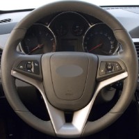 Оплетка на руль из «Premium» экокожи Chevrolet Cruze 2009-2014 г.в. (для руля со штатной кожей, черная)