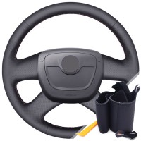 Оплетка на руль из «Premium» экокожи Skoda Citigo 2011-2012 г.в. (для руля без кнопок, черная)