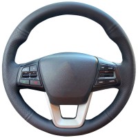 Оплетка на руль из «Premium» экокожи Hyundai Creta 2016-н.в. (черная)
