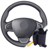 Оплетка на руль из «Premium» экокожи Renault Captur 2016-2020 г.в. (для руля со штатной кожей, черная)
