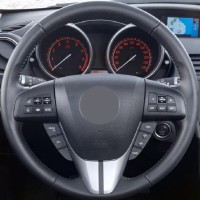 Оплетка на руль из «Premium» экокожи Mazda 5 2011-2013 г.в. (черная)
