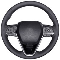 Оплетка на руль из «Premium» экокожи Toyota Camry 2018-2020 г.в. (черная)