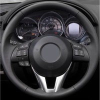 Оплетка на руль из «Premium» экокожи Mazda 3 Axela 2013-2016 г.в. (черная)